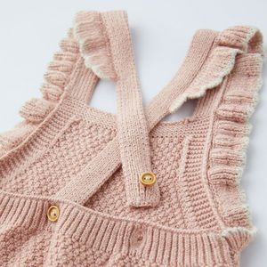 Zara baby 1-3 months ruffle knit infant overalls